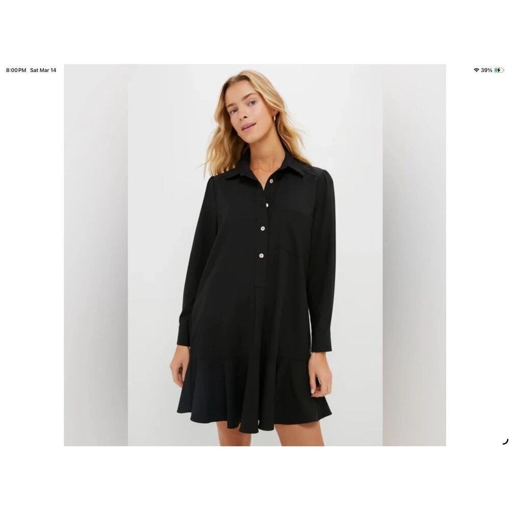 TUCKERNUCK Black Crepe Callahan Shirt Dress Size Medium